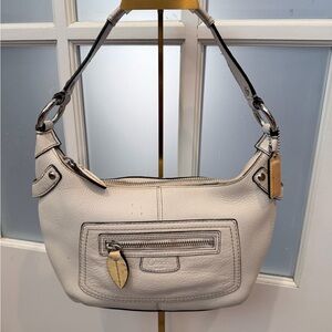 Coach White Pebbled Leather Penelope Pink Leather Hobo 2007